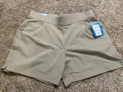 Columbia Women's Anytime Casual Outdoor 1X Flat Front 6” Inseam NWT Tan