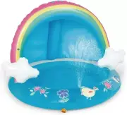 Baby Pool Rainbow Splash Pool with Canopy Spray Pool of 40 inches Water