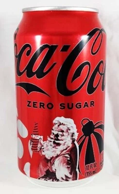 Coca-Cola ZERO Christmas Holiday Santa Claus USA 2024 FULL NEW 12oz Can Coke