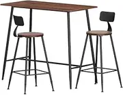 Artiss Bar Table and Stools Set Dining Desk Kitchen Chairs Cafe Pub