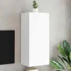 Wall-Mounted Wooden Cabinet TV Unit Shelf Storage Bookshelf Rack Cupboard White