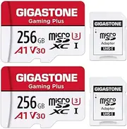 [Gigastone] 256GB 2-Pack Micro SD Card, Gaming Plus, MicroSDXC Memory Card for Nintendo-Switch Compatible, R/W up to 100/60MB/s, 4K Gaming, High Speed, UHS-I A1 U3 V30 Class 10