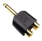 From OZ Quality 1PC 6.35mm 1/4 Male Mono Plug To 2X RCA Female Socket Adaptor FP