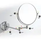 AU (Bright Silver Round Base 6in)Household Bathroom Copper Makeup Mirror Wall