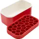 《LEKUE》附蓋蜂巢製冰盒(紅330ml) | 冰塊盒 冰塊模 冰模 冰格