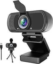 1080P Webcam,Live Streaming Web Camera with Stereo Microphone, Desktop or Laptop USB Webcam with 110 Degree View Angle, HD N5 Webcam for Video Calling, Recording, Conferencing, Streaming, Gaming