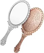 Ipetboom Pcs Vintage Handheld Mirror Embossed Hand Held Makeup Mirror for Women Reflection Portable Hand for Women Girls