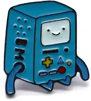 [Pinstant] BMO Be MOre Beemo Moe Mastro Llabtoof Giovanni Jr New King of Ooo Come Along With Me Adventure Time Jake Finn Cartoon Animated TV Show 1.2" Enamel Pin Badge, 1.2 Inches, Enamel, enamel