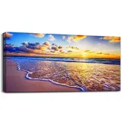 Wall Art for living room Canvas Print Artwork Wall Art 40L" x 20W" Sun Ocean