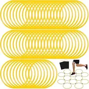 50 Pcs Agility Rings with Storage Bags 15 Inch Agility Training Rings Hoop Exercise Ring Plastic Speed Rings Jumping Hoops for Sports Soccer Football Gymnastics Practice Games