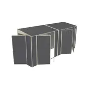 Build-a-Shed 1.2 x 4.5 x 2.0m Tunnel Shed Tunnel Hinged Door Plus Double Hinged Side Door - Grey