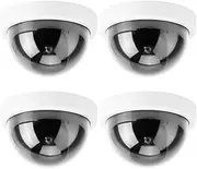 Hakeeta 4pcs Model Security Camera Simulation with Blinking Red LED Light, Rotatable, Security System for Home/Office/Shop, Batteries Not Included(White)
