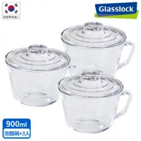 在飛比找momo購物網優惠-【Glasslock】強化玻璃可微波泡麵碗900ml-三入組