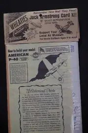 Vintage Jack Armstrong Card Kit for Model American P-40 Flying Tiger NOS SEALED