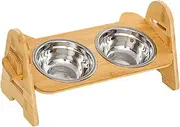 Raised Bowl Stand, Elevated Dog Feeder, Non-Slip Puppy Food Dish, Adjustable Height, Ergonomic Design, for Floor Feeding Station Home Use, 15.35x6.69x7.09