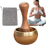 Sound Bowls Meditation Set - Self-Regulation Bowl - Tibetan Meditation Yoga Singing Props Set with Wooden Mallet for Spiritual Gatherings Chakra Balancing