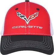 JH DESIGN GROUP Men's Chevy Corvette C7 Logo Cap Adjustable Red & White Hat, Red & White, One Size