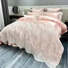Bedding Set 6pcs Quilt Cover Flat Sheet Pillowcases Silk Cotton Embroidered Set