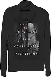 [STAR WARS] Junior's The Mandalorian Complicated Bounty Hunting Cowl Neck Sweatshirt