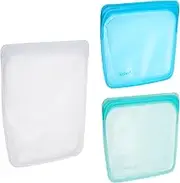 STASHER Reusable Storage Bags - Silicon Food Storage Container, 3 pieces set, Bundles, Half Gallon & Sandwich 73103
