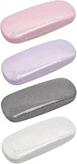 [AIMALL] 4 PCS Sparkling PU Leather Glasses Case for Men and Women, Students' Simple Portable Compression Myopia Iron Box - Ideal for Everyday Use and Travel