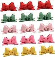 TEHAUX 20pcs Resin Bowknots Phone Shell Decor Christmas Tree Ornaments Hair Tie Bowknots DIY Craft Accessories