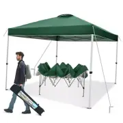 10x10 ft Pop Up Canopy Tent, Easy Up Instant Outdoor Canopy with Vented Green