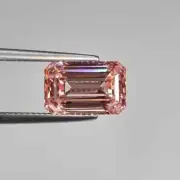 Radiant Shine Emerald Cut Pink Color Lab Loose Grown Diamond VVS1 Certified