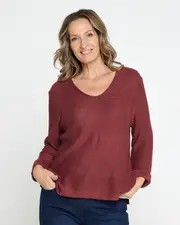 Emmy Cotton Knit Jumper - Cherry Cola