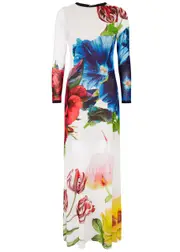 Alice + Olivia Delora Floral-print Tulle Maxi Dress - White - 8 (UK12 / M) 8 (UK12 / M)