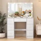 Bedroom Dressing Table Set LED Makeup Mirror Desk 11 LED Bulbs Vanity Table NEW