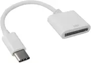 for Apple 30pin Female to USB 3.1 Type-C USB-C Sync Data Charging Adapter Cable Cell Phone OTG Adapters USB Cables Accessories, White 30 Pin to USB C （21cm）