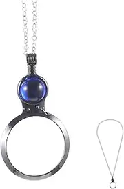 KOCKSHION Magnifying Necklace Pendant Practical Magnification Lens Jewelry for Book Lovers Present for Reading Exploring Nature Fun Games Durable and Comfortable Design