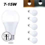 5X LED Bulb 7-15W E27/B22 Globe Light Cool/Warm White Bayonet/Screw Bright Bulb