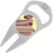 Book with Heart Golf Ball Marker Divot Repair Tool Bottle Opener