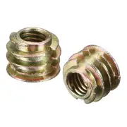 M6x8mm Furniture Screw-in Nut Zinc Alloy Threaded Insert Nuts for Wood 24pcs
