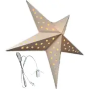 White & Silver Hanging Star Lamp Includes Electric Cord & Bulb
