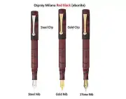 Osprey Milano -Red Black Ebonite Fountain Pen with EEF/EF/F/M/B/BB nib choices
