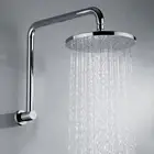 Decaura 9'' Rain Shower Head Set Round Brass Gooseneck Shower Wall Arm Chrome