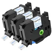 3PK 3/4" Compatible with Brother TZ243 TZe243 Blue on White Label Tape P-Touch