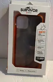 New Griffin Survivor Iphone 11 Pro Phone Case Clear Grey/Orange