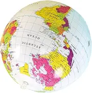TEHAUX Inflatable Globe for Fun PVC Beach Party Favors Educational World Map for Geography Learning for Pool Parties and Outdoor Activities
