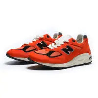 在飛比找PChome24h購物優惠-NEW BALANCE 慢跑鞋 NB 990 V2 橘黑 美