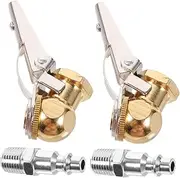 2 Sets Tire Inflator Chuck Lock Inflate Locking Air Chuck Clip Chuck Clip Air Chuck Tire Air Chuck Air Chuck for Tires Air Compressor Accessories Tire Chuck Quick Connect Chuck