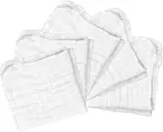 green sprouts Baby Muslin Face Cloths, White, 12" Length, 5 Count