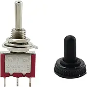 GUMMMY 5pcs / 10pcs 6mm Button Switch red mts-123 Double Side Reset Moving Head Toggle Switch 3-pin 3-Gear Micro Rocker Button(MTS-123 with Cap,5pcs)