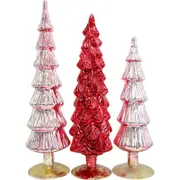 3pc LVD Glass Tree Moulin Rouge Home/Office/Table Decorative Display Set