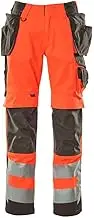 Mascot 5711074287642 Trousers hi-vis, 90C50, Red Hi-vis/charcoal