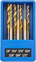 Dremel 628HP 7 Piece Titanium-Coated Rotary Drill Bit Set for Wood and Soft Metals