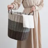 在飛比找momo購物網優惠-【Noname】洗衣籃 收納籃 髒衣籃 編織洗衣籃(大容量 